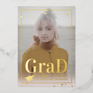 PixDezines Real Gold Foil Graduation Foil Invitation