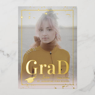 PixDezines Real Gold Foil Graduation Invitation