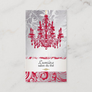 PixDezines red chandelier/DIY color Business Card