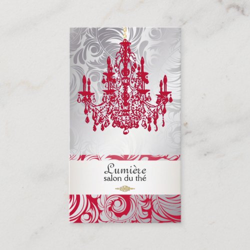 PixDezines red chandelier/DIY color Business Card