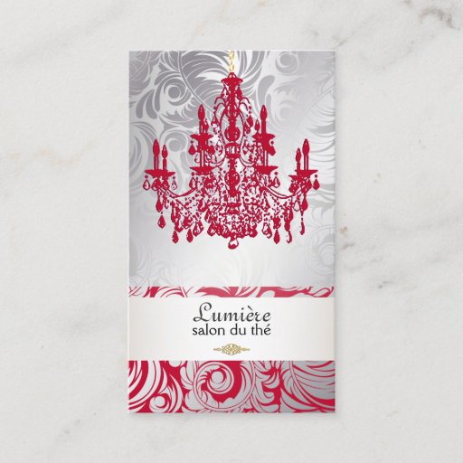 Customizable PixDezines red chandelier/DIY color Business Card