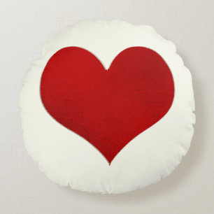 PixDezines Red/Gold/Hearts/DIY background Round Pillow