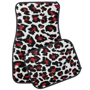 PixDezines red leopard/DIY background Car Mat