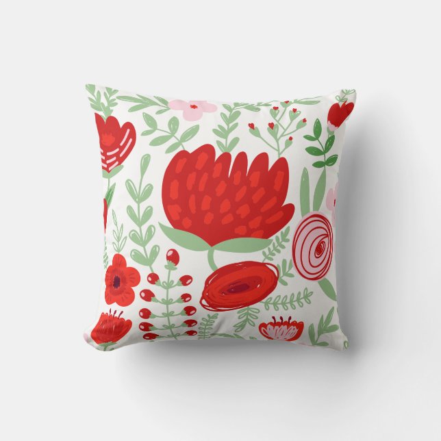 PixDezines red proteas/diy background Throw Pillow (Front)