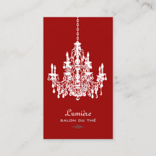 PixDezines Red+White Chandelier/DIY background Business Card