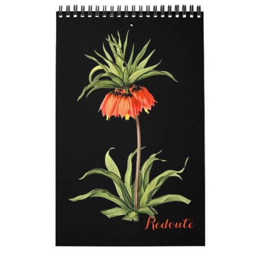 PixDezines Redoute Vintage Botanical Illustrations Calendar