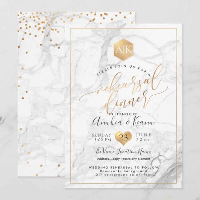 PixDezines Rehearsal Dinner+Sweet Honeycomb Invitation (Front/Back)
