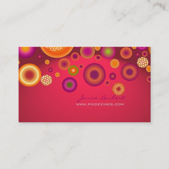 PixDezines Retro bold christmas ornaments Business Card (Front)