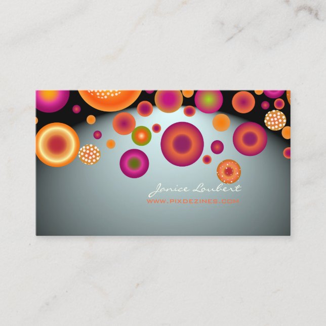 PixDezines Retro bold christmas ornaments Business Card (Front)