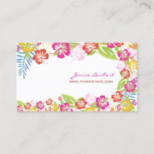 PixDezines retro bold tropical flowers/gold stock Business Card