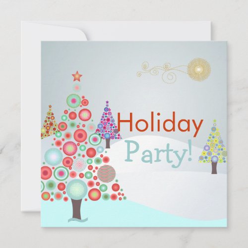 PixDezines Retro Christmas Ornaments Tree Invitation