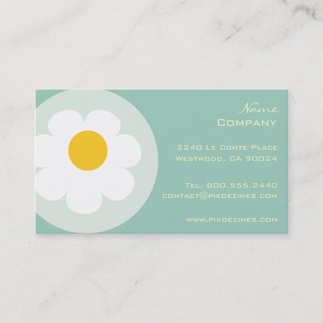 PixDezines retro daisies/diy background color Business Card (Front)