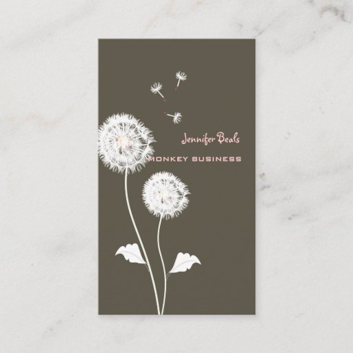 Customizable PixDezines retro dandelions/DIY color, mud Business Card