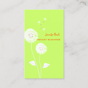 PixDezines Retro dandelions /DIY Color, Neon Green Business Card