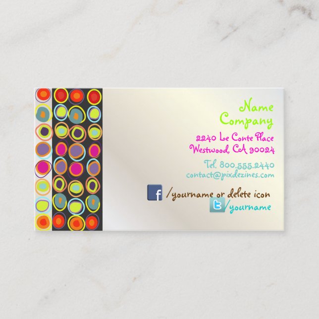 PixDezines Retro Design Business Cards (Front)