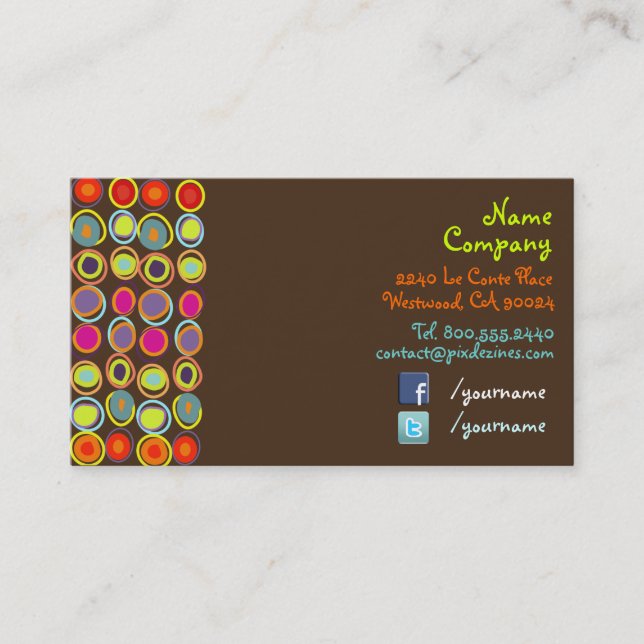 PixDezines Retro Design Business Cards (Front)
