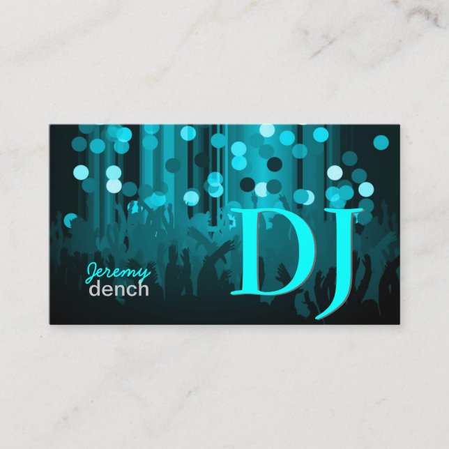 PixDezines Retro DJ+dance hall Business Card (Front)