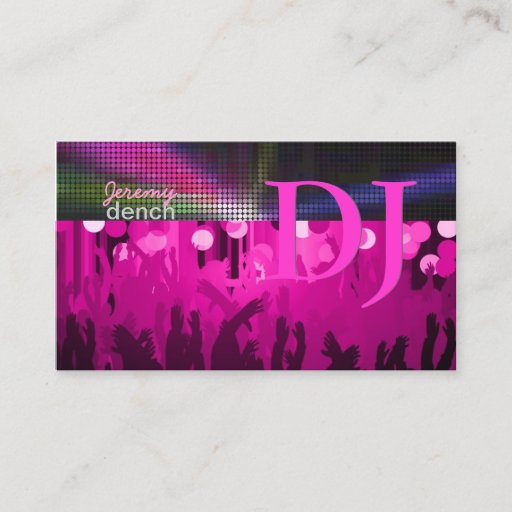 Customizable PixDezines Retro DJ+dance hall/hot pink Business Card Templates