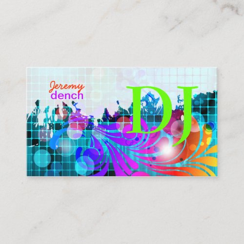 PixDezines Retro DJ+disco swirls Business Card Templates