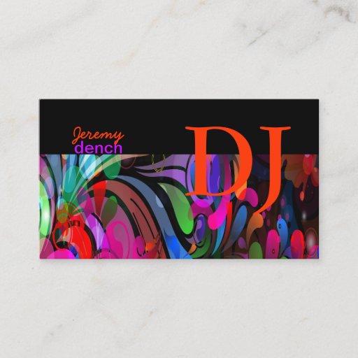 Customizable PixDezines Retro DJ+disco swirls/DIY.. Business Card