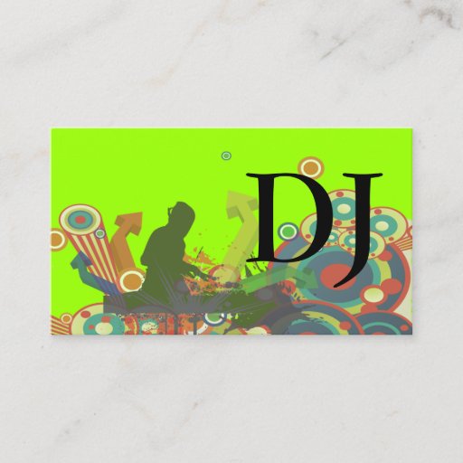 Customizable PixDezines Retro DJ Business Cards