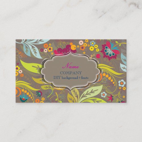 PixDezines retro flora/DIY background color Business Card