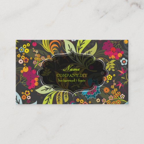 PixDezines retro flora/DIY background color Business Cards