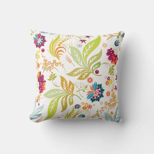 PixDezines retro floradiy background color Throw Pillow