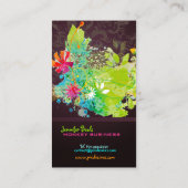 PixDezines retro floral + merlot Business Card (Back)