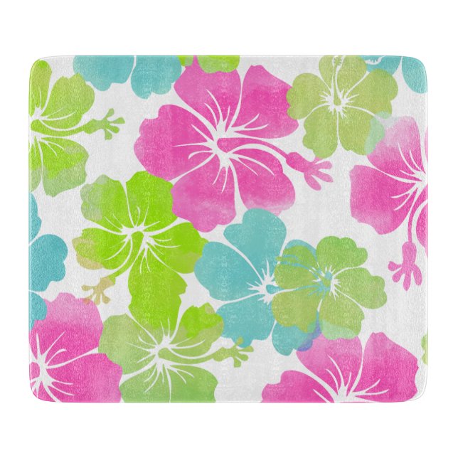 PixDezines retro hibiscus Cutting Board (Front)