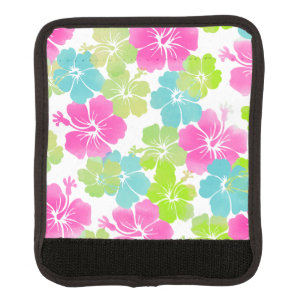 PixDezines retro hibiscus Luggage Handle Wrap