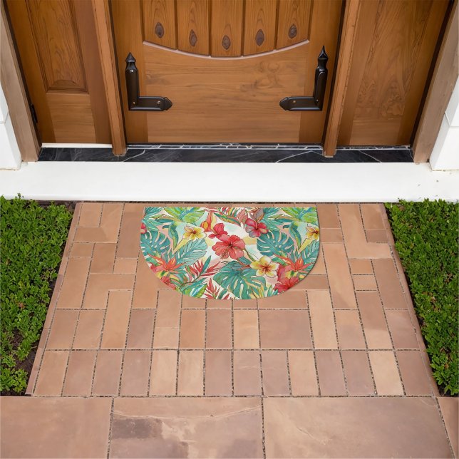 PixDezines Retro Hyper H2 Hawaii Floral Foliage Doormat (Outdoor)