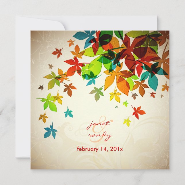 PixDezines Retro Maple Leaves/fall events Invitation (Front)