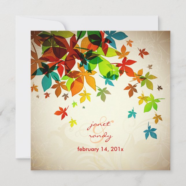 PixDezines Retro Maple Leaves/fall wedding Invitation (Front)