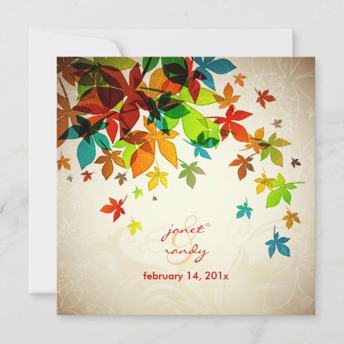 PixDezines Retro Maple Leavesfall wedding Invitation
