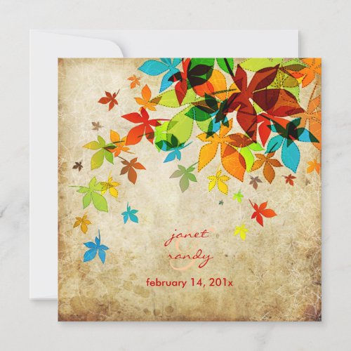 PixDezines Retro Maple LeavesVintage Invitation