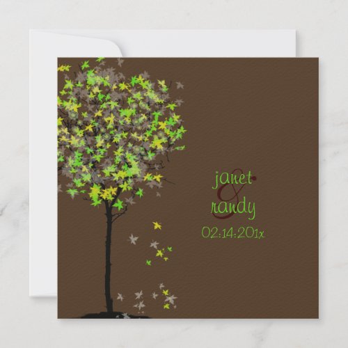 PixDezines retro maple treesgreenyellow Invitation