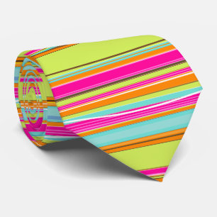 PixDezines retro neon adjustable stripes Neck Tie