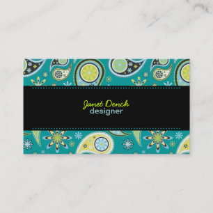 PixDezines Retro Paisley, custom color Business Card