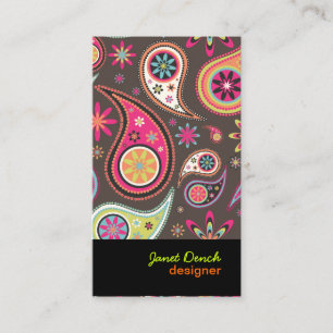 PixDezines Retro Paisley/DIY background color Business Card