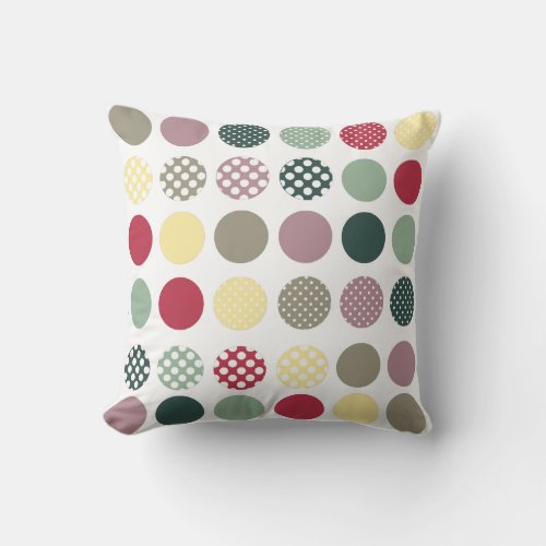 PixDezines retro polka dotsdiy background colors Throw Pillow