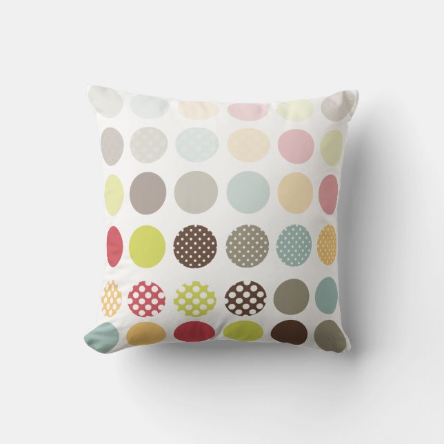 PixDezines retro polka dots/diy background colors Throw Pillow (Front)