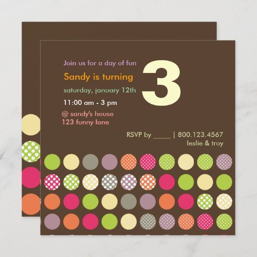 PixDezines Retro Polka DotsDIY background Invitation