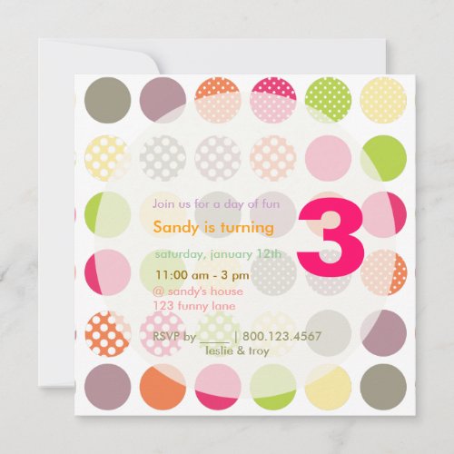 PixDezines Retro Polka DotsDIY background Invitation