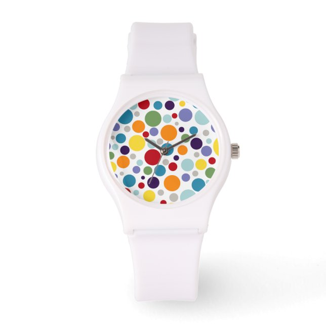 PixDezines retro polka dots Watch (Front)