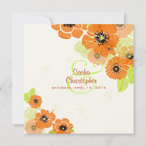 PixDezines Retro Poppies Wedding Invitations