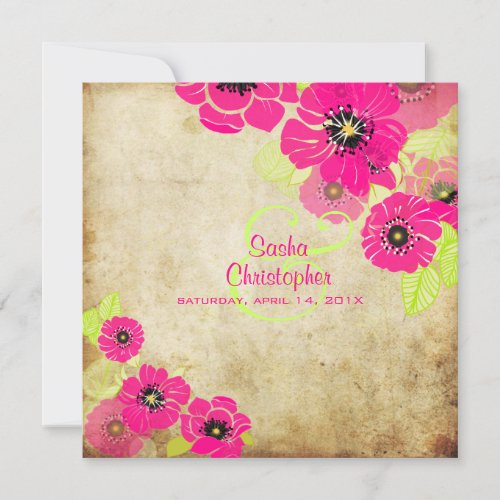 PixDezines Retro Poppies Wedding Invitations