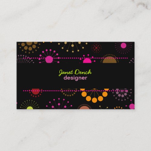 PixDezines Retro Stars, custom background color! Business Card