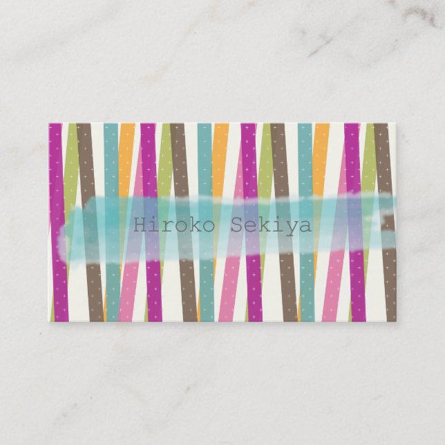 PixDezines retro stripes Business Card (Front)