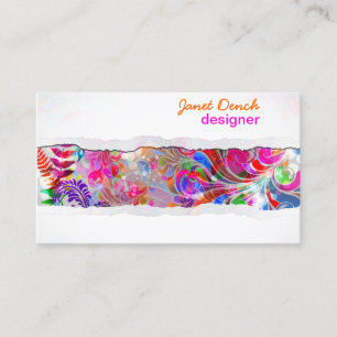 PixDezines retro swirls/neon colors Business Card